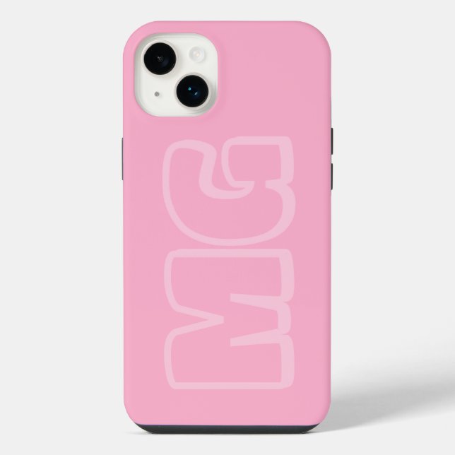 Rosa Monogramm-Telefon im Prepper-Stil iPhone Hülle (Rückseite)