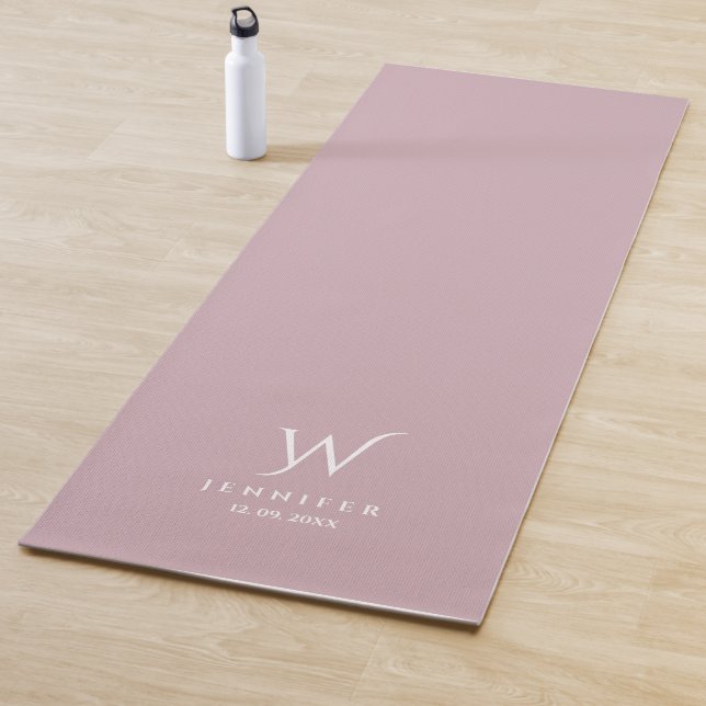 Rosa Monogramm und Name Yoga Mat Yogamatte (Beispiel)
