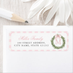 Rosa Monogramm-Weihnachtskranz