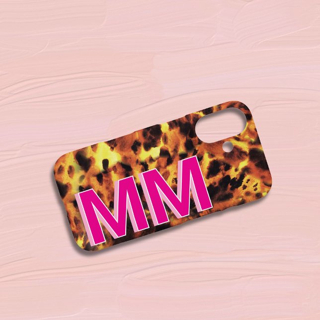 Rosa monogrammiertes Schildpatt Case-Mate iPhone Hülle (Von Creator hochgeladen)