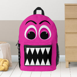 Rosa Monster Niedlicher Cartoon Personalisiert Bedruckter Rucksack