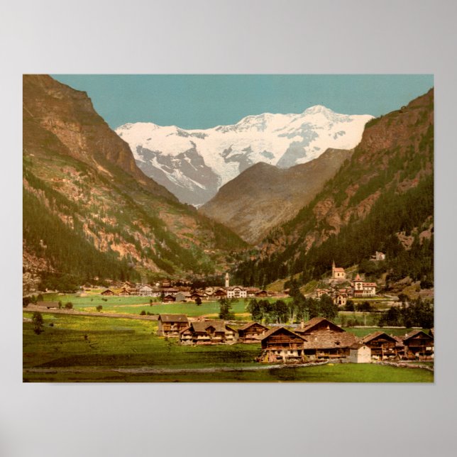 Rosa Monte Rosa Gressoney Italien Poster (Vorne)