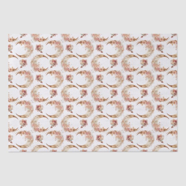 Rosa Moore und Blume Seidenpapier (Vorderseite)