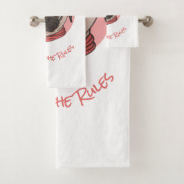 Rosa Mops Brechen der Regeln Badhandtuch Set
