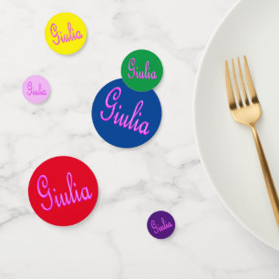 Rosa Mosaik Giulia Name, Geburtstag Confetti Konfetti