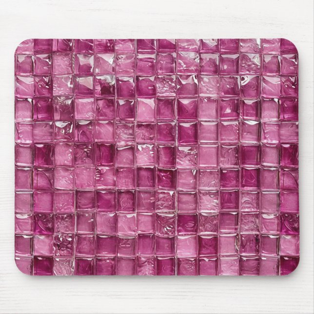 Rosa Mosaikmuster Mousepad (Vorne)