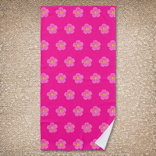 Rosa Moss Rose Blume Nahtloses Muster auf Strandtuch