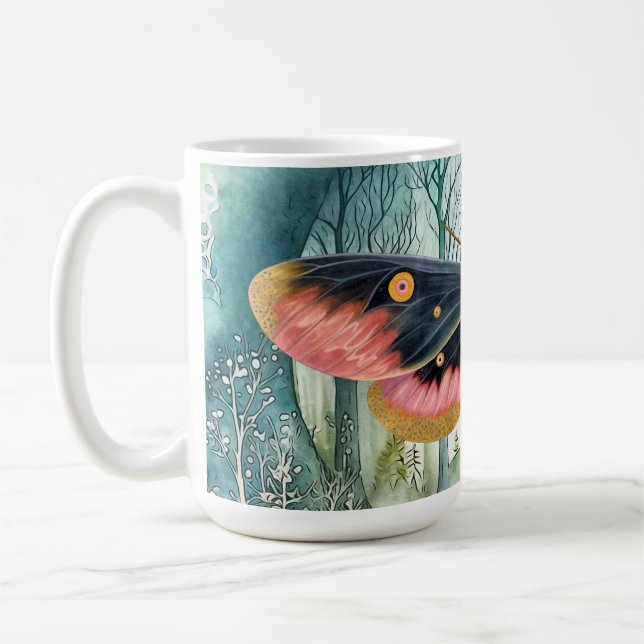 Rosa Moth Forest Night Kaffeetasse (Links)
