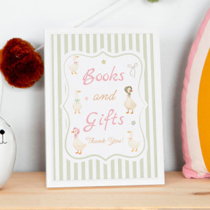 Rosa Mother Goose Baby Shower Bücher und Geschenke Poster