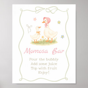 Rosa Mother Goose Baby Shower Momosa Bar Plakat