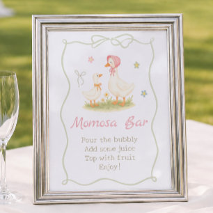 Rosa Mother Goose Baby Shower Momosa Bar Poster