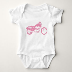 Rosa Motorrad Baby Strampler