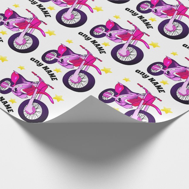 rosa Motorrad und Papier für die benutzerdefiniert Geschenkpapier (Ecke)