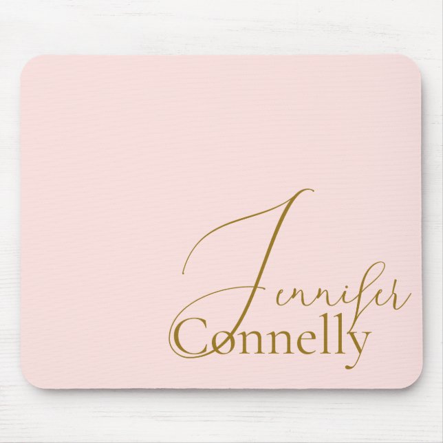 Rosa Mousepad mit Script Serif (Vorne)