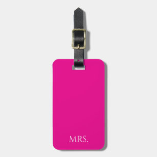 Rosa „Mrs“ Minimal-Typografie  Gepäckanhänger