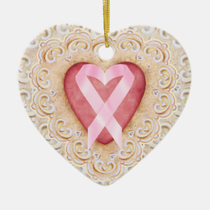 Rosa Multiband-Krebsband #2 aus dem Herzen - SRF Keramikornament