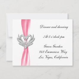 Rosa Multifunktionsleisten-Silberschwänze Empfang- Einladung