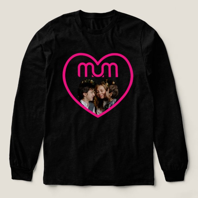 Rosa MUM Liebe Bilderrahmen Tri-Blend Shirt (Design Vorderseite)