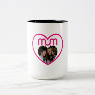 Rosa MUM Liebe Bilderrahmen Zweifarbige Tasse