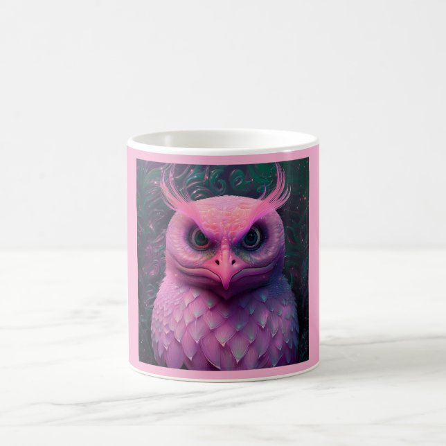 Rosa Murloc/Owl Hybride Kreatur Kaffeetasse (Mittel)