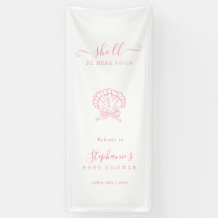 Rosa-Muschel-Baby-Shower-Willkommensbanner Banner