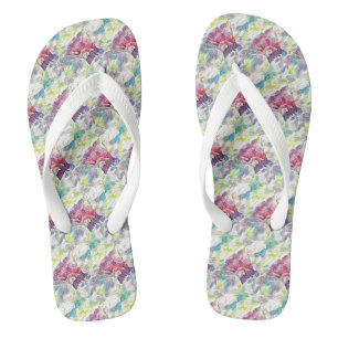 Rosa Muschel im Aquarell Flip Flops