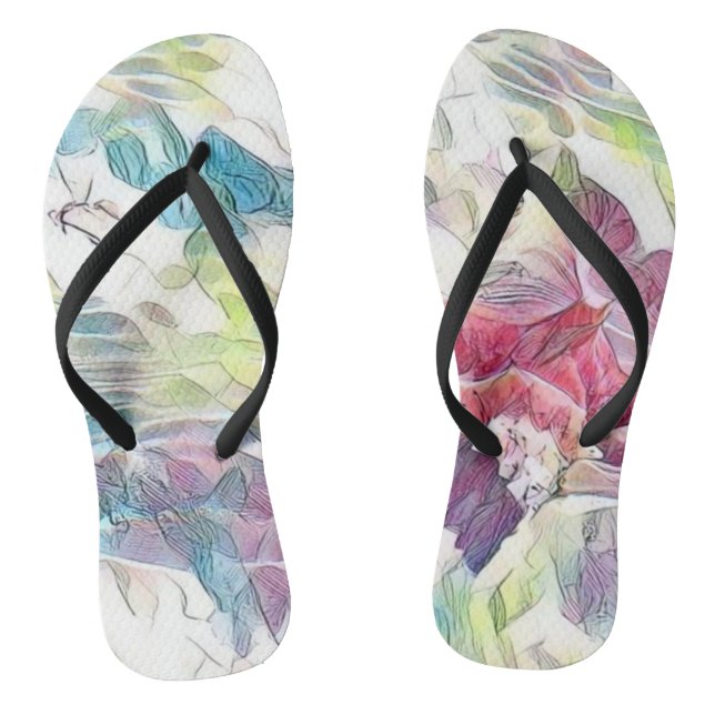 Rosa Muschel im Aquarell Flip Flops (Fußbett)