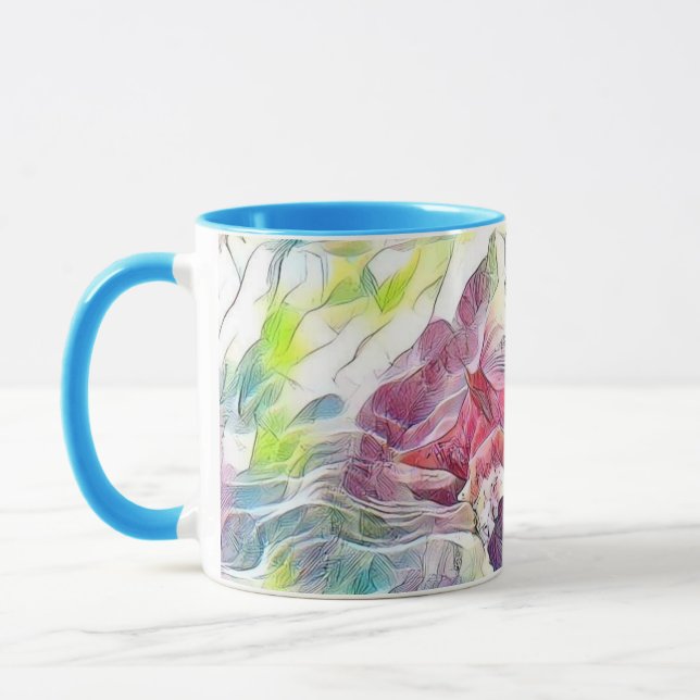 Rosa Muschel im Aquarell Tasse (Links)