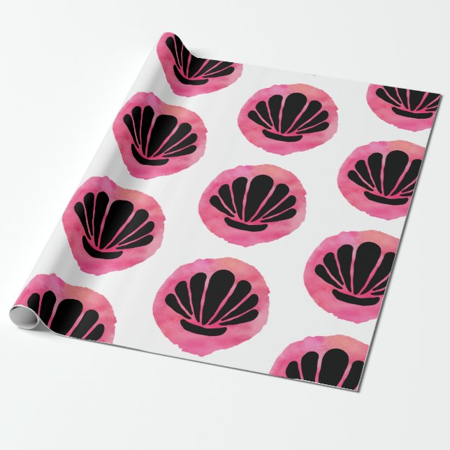 rosa Muschel Muster Geschenkpapier (Ungerollt)