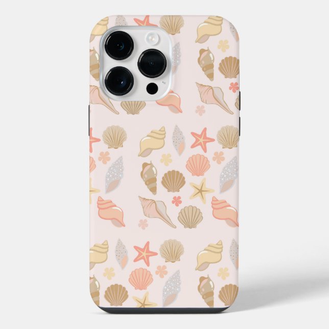 Rosa Muschel Muster iPhone Hülle (Rückseite)
