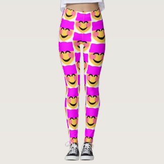 Rosa Muschelhut Emoji-Leggings Leggings