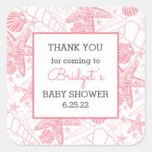 Rosa Muscheln Babydusche Gefallen Danke