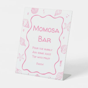 Rosa Muscheln Küsten-Baby-Party Momosa-Bar Sockelschild