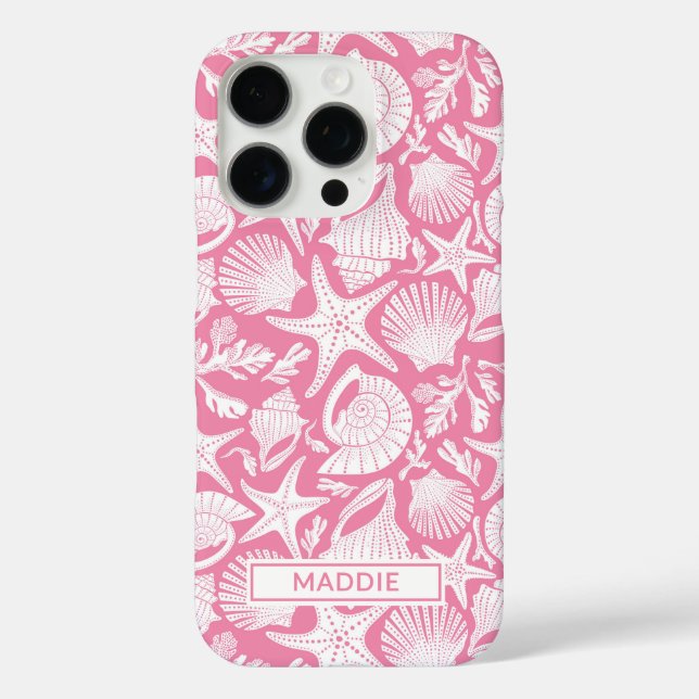 Rosa Muscheln personalisiert Case-Mate iPhone Hülle (Rückseite)