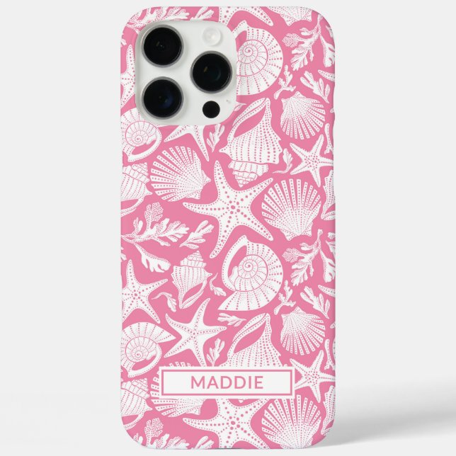 Rosa Muscheln personalisiert Case-Mate iPhone Hülle (Rückseite)