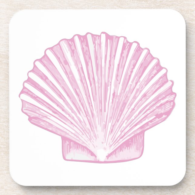 Rosa Muschelschale Küste Getränkeuntersetzer (Vorderseite)
