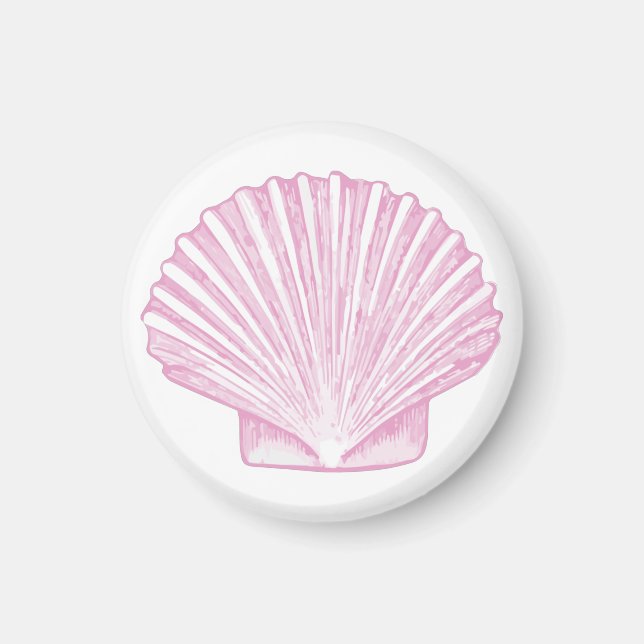 Rosa Muschelschale Küste Magnet (Vorne)