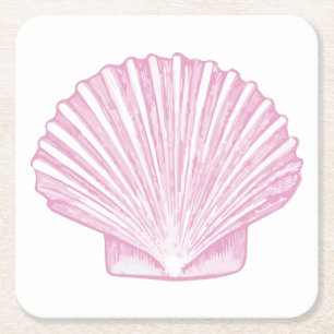 Rosa Muschelschale Küste Rechteckiger Pappuntersetzer