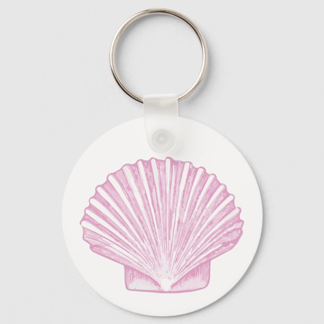 Rosa Muschelschale Küste Schlüsselanhänger (Vorderseite)