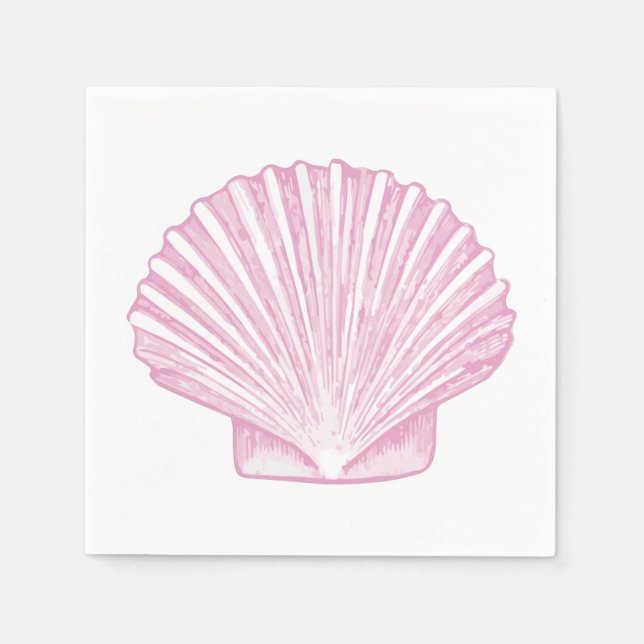 Rosa Muschelschale Küste Serviette (Vorderseite)