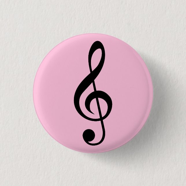 Rosa Music Clef Abzeichen Button (Vorderseite)