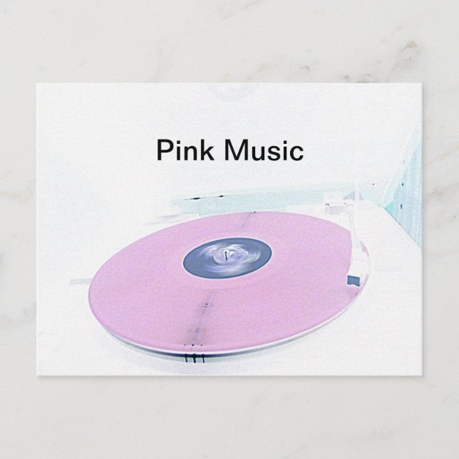 Rosa Musik Postkarte (Vorderseite)