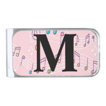 Rosa Musiknote Musician Monogram