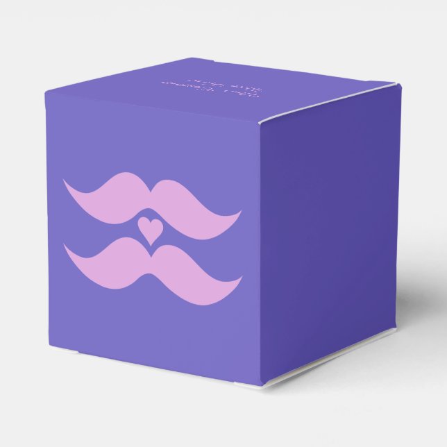 Rosa Mustaches Zollfahnen Geschenkschachtel (Rückseite)