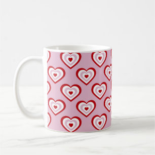 rosa Muster des roten Herzens Kaffeetasse
