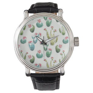 Rosa Muster des Wüsten-Blüten-Schritt-  Armbanduhr