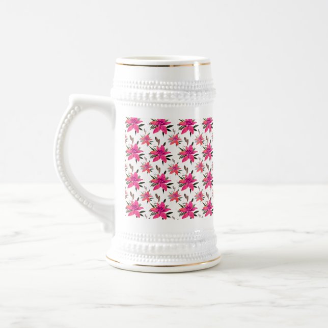 rosa Muster-Design-29500 Bierglas (Links)
