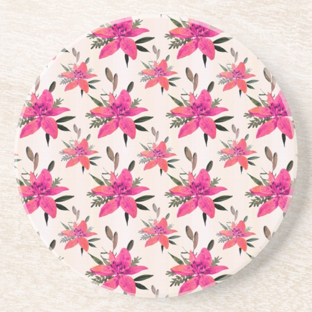 rosa Muster-Design-29500 Getränkeuntersetzer (Vorne)