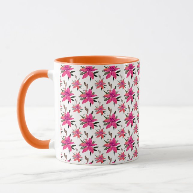 rosa Muster-Design-29500 Tasse (Links)