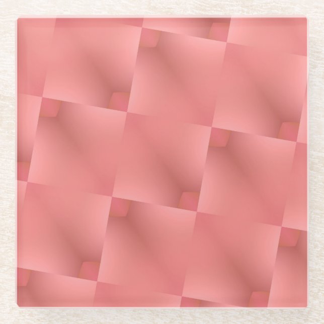 Rosa Muster pastellfarben Glasuntersetzer (Vorderseite)